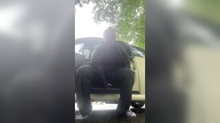 Bbw holds her pee all day & explodes while parked in a busy parking lot