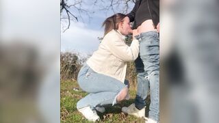 Giving daddy a BLOWJOB in public