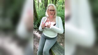 wobbly big boobs in the woods
