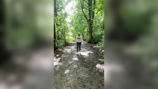 wobbly big boobs in the woods