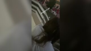 Risky but hard fuck at the public hotel balkony