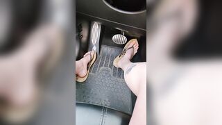 Driving around town with natural nails and flipflops enjoying summer