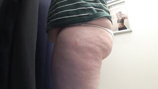 Big Mature Butt in the Fitting Room Under Camera. MILF in White Panties Tries on Tight Leggings. PAWG.