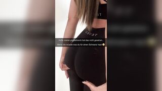 Horny brunette with big ass in Teveo leggings sends kinky videos on Snapchat after yoga workout