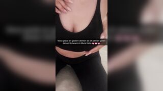 Horny brunette with big ass in Teveo leggings sends kinky videos on Snapchat after yoga workout