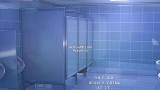 Redhead Girl Quick Sex In Public Bathroom At Restaurant ( Animation 3D )