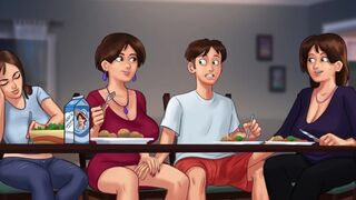 My Step mom tach my dick while we Eating food in the table and her sister Give me her pussy