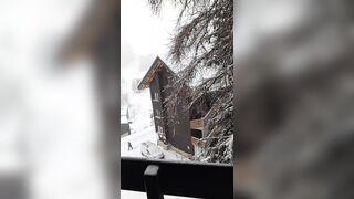 On the Balcony with Snow