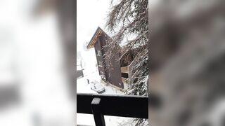 On the Balcony with Snow