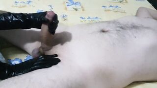 Hot Femdom Urethral Sounding Slave Cock with Huge Dilator, CBT, Latex Gloves Handjob, Ruined Orgasm