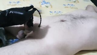 Hot Femdom Urethral Sounding Slave Cock with Huge Dilator, CBT, Latex Gloves Handjob, Ruined Orgasm
