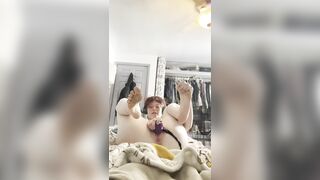 18 Year Old Squirts EVERYWHERE in Silky Leather Lingerie