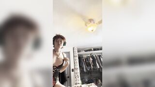 18 Year Old Squirts EVERYWHERE in Silky Leather Lingerie