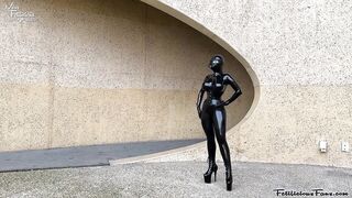 Miss Fetilicious Bts Outdoor Shoot in Heavy Rubber