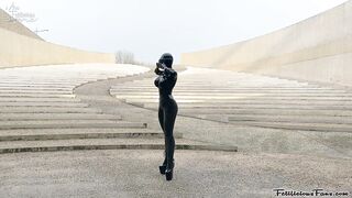 Miss Fetilicious Bts Outdoor Shoot in Heavy Rubber