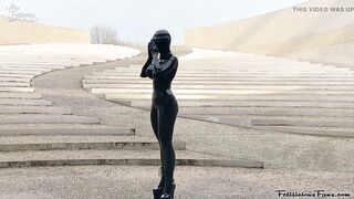 Miss Fetilicious Bts Outdoor Shoot in Heavy Rubber
