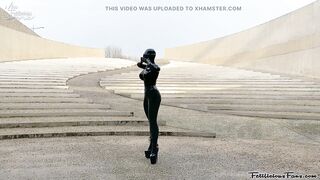 Miss Fetilicious Bts Outdoor Shoot in Heavy Rubber