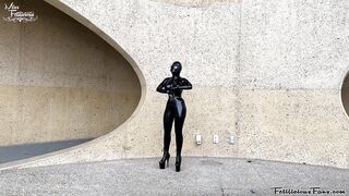 Miss Fetilicious Bts Outdoor Shoot in Heavy Rubber