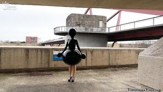 Miss Fetilicious Bts Outdoor Shoot in Heavy Rubber