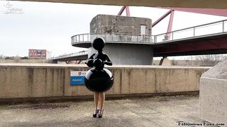 Miss Fetilicious Bts Outdoor Shoot in Heavy Rubber
