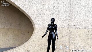 Miss Fetilicious Bts Outdoor Shoot in Heavy Rubber