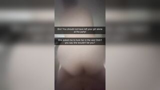 Cheating on Snapchat! Anal Sex Snaps to Cuck boyfriend! Sorry bro!
