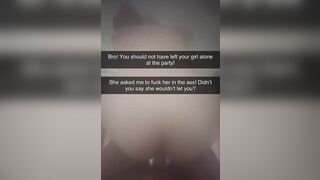 Cheating on Snapchat! Anal Sex Snaps to Cuck boyfriend! Sorry bro!