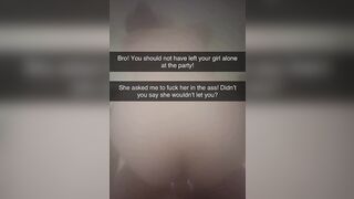 Cheating on Snapchat! Anal Sex Snaps to Cuck boyfriend! Sorry bro!