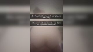 Cheating on Snapchat! Anal Sex Snaps to Cuck boyfriend! Sorry bro!