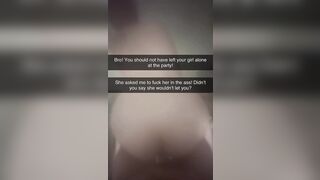 Cheating on Snapchat! Anal Sex Snaps to Cuck boyfriend! Sorry bro!
