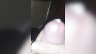 Cumming on door