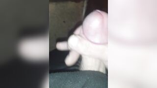 Cumming on door