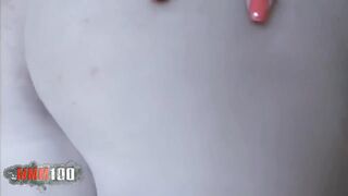 Sabrina: Spanish Babe with Big Natural Tits Sabrina Fiddles on the Couch