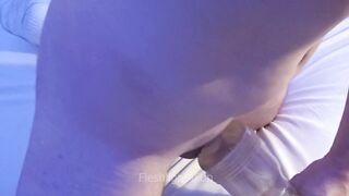 fucking my fleshlight with very tight condom