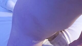 fucking my fleshlight with very tight condom