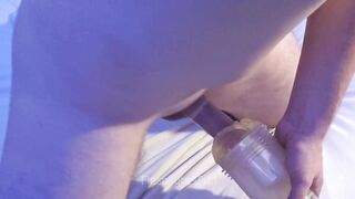 fucking my fleshlight with very tight condom