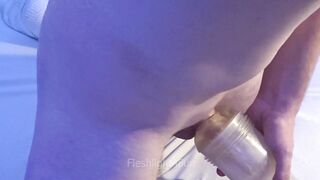 fucking my fleshlight with very tight condom
