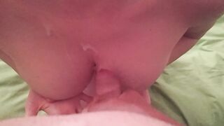 My stepsister asked me to jerk off in front of her and to cum on her small tits!
