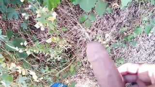 Sexy cock took POV CUMSHOT and piss OUTDOOR!