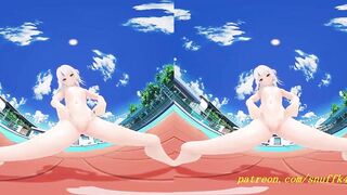 VR180 mmd Gura nude Dance 3d hololive Hentai