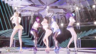 [MMD] SECRET NUMBER - WHO DIS Ahri Akali Seraphine Kaisa Evelynn Sexy Kpop Dance League of Legends Hentai Uncensored 4K 60FPS