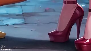 Fucking a blonde girl with a big ass and tits | cartoon porn | [AI generated]