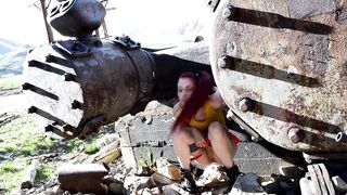 Teen Misty Has To Pee While Searching For Bug Pokemon In The Mines Outdoors