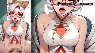 Purah from Zelda spreads her legs in her gamer seat!